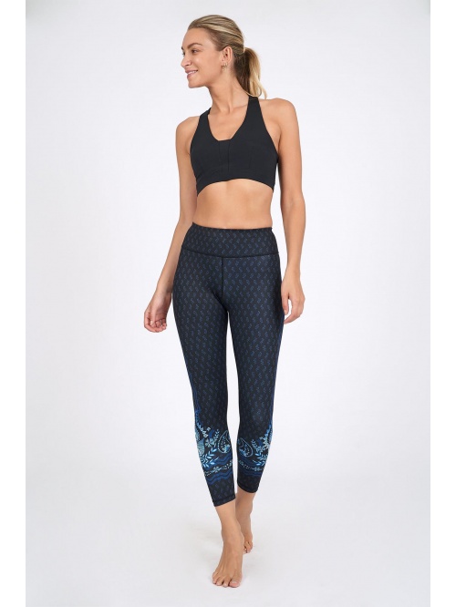 Legging de yoga Avery en fibres recyclées imprimé bleu marine